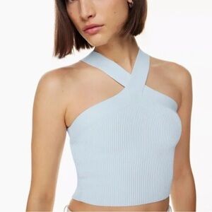 Aritzia Babaton Sculpt Knit Criss Cross Cropped Tank XL